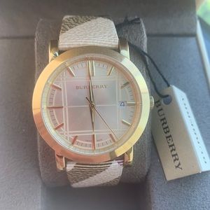 Burberry Women’s Luxury Gold Check Watch BU1398